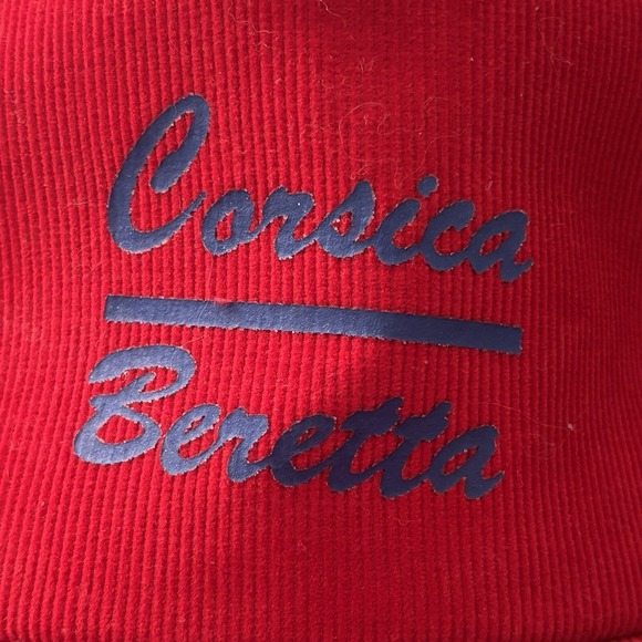 Corsica Beretta Chevrolet Trucker Hat Chevy Corduroy Red Strapback Hat